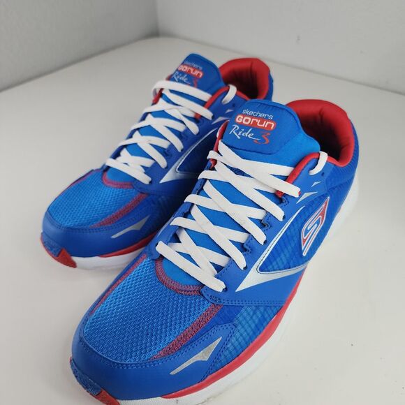Skechers GOrun Ride 3 Running Shoes Blue Red White Men’s Size 13 Lightweight - Picture 13 of 13